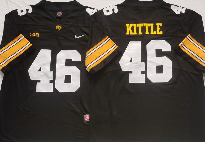 Men Iowa Hawkeyes #46 Kittle Black Nike 2025 NCAA Jersey